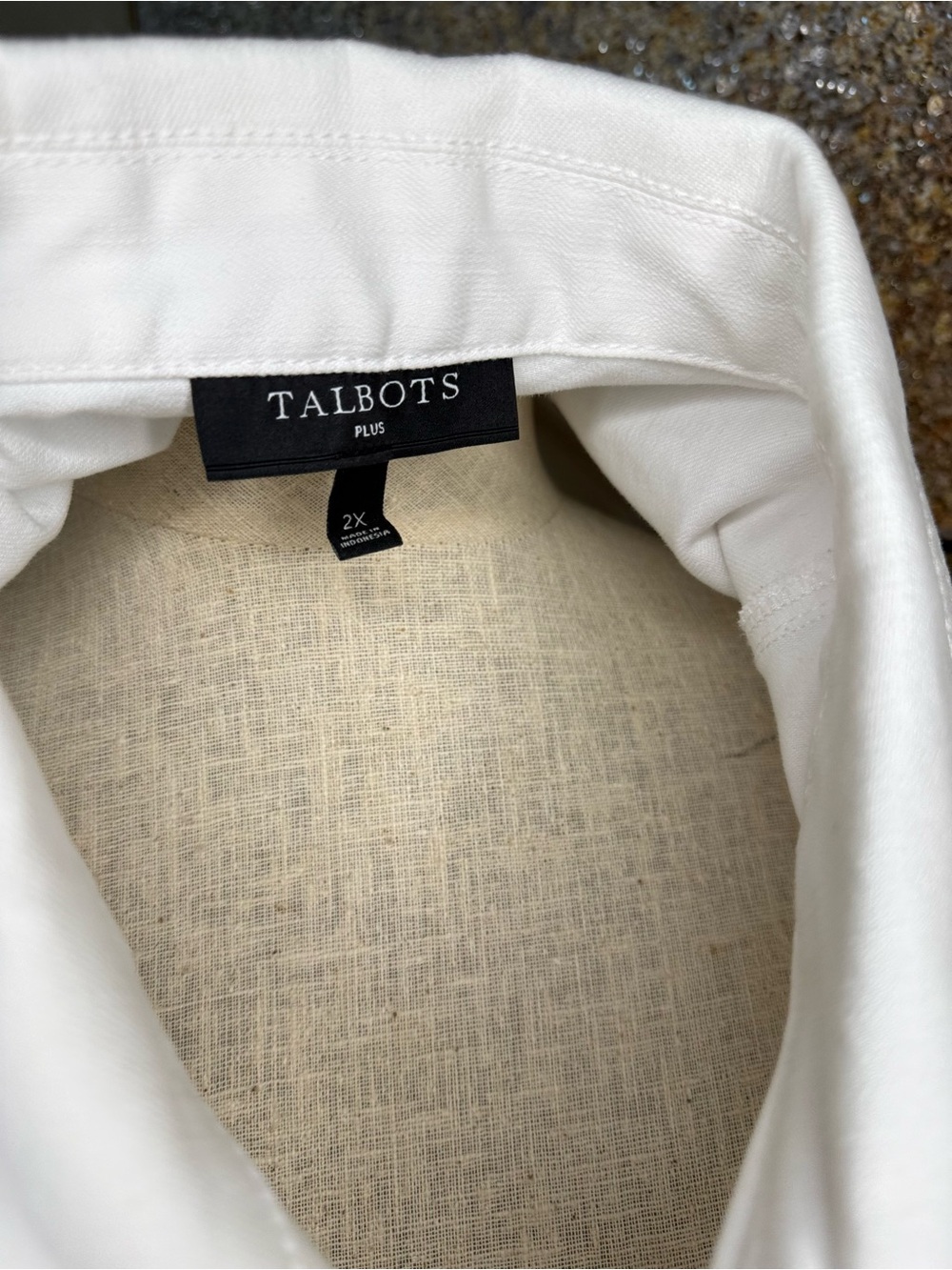 Talbots Plus White Denim Trucker Jacket Jean Coat Size 2X Classic Casual - Picture 8 of 8